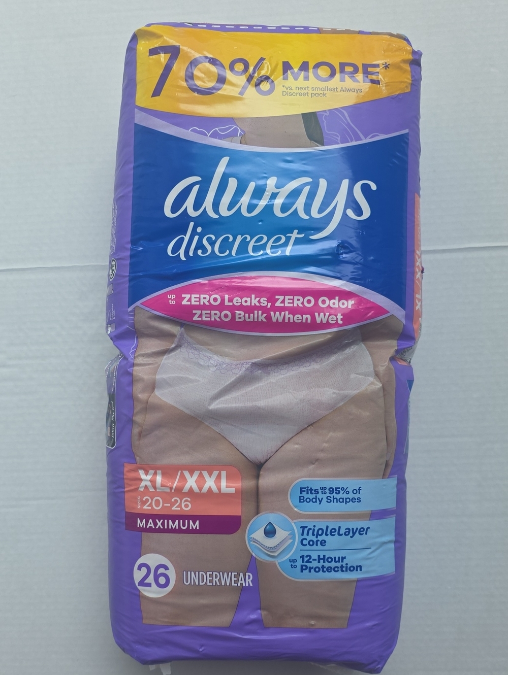 Always Discreet Adult Underwear, 26ct Size- XL/XXL